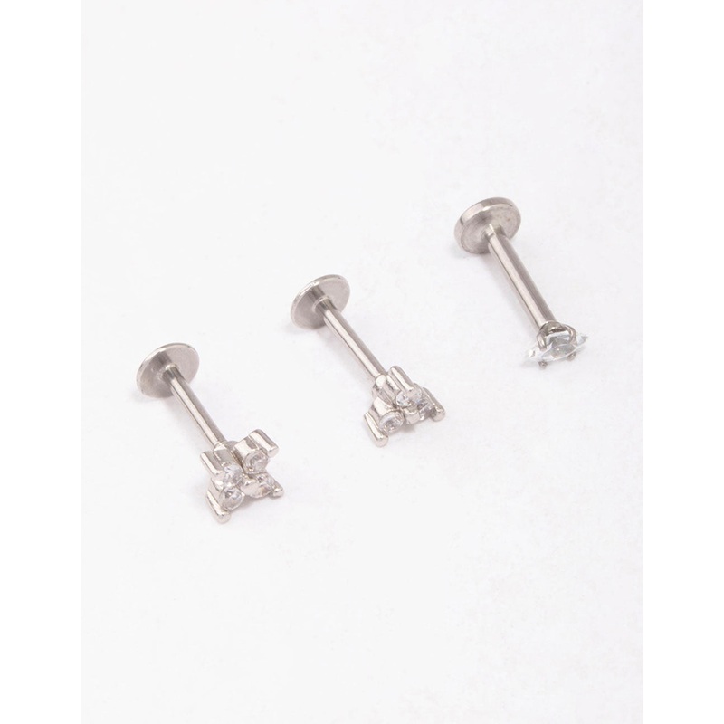 Surgical Steel Marquise Flower Flat Back 3-Pack
