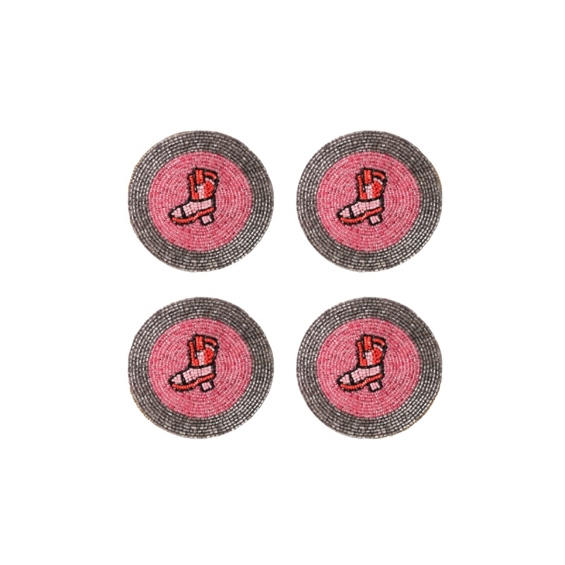 BEADED COASTER 4 PCS SET COWGIRL