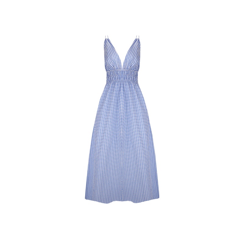 HERO MAXI DRESS BLUE GINGHAM|4|6|8|10|12|14|16|18|20