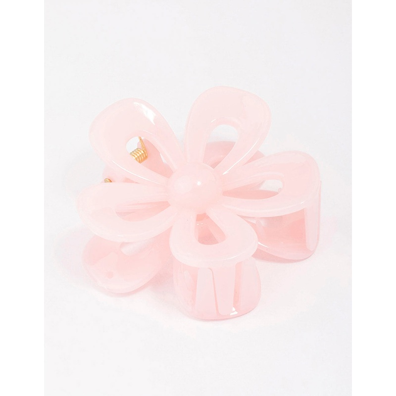 Pink Flower Hair Claw Clip