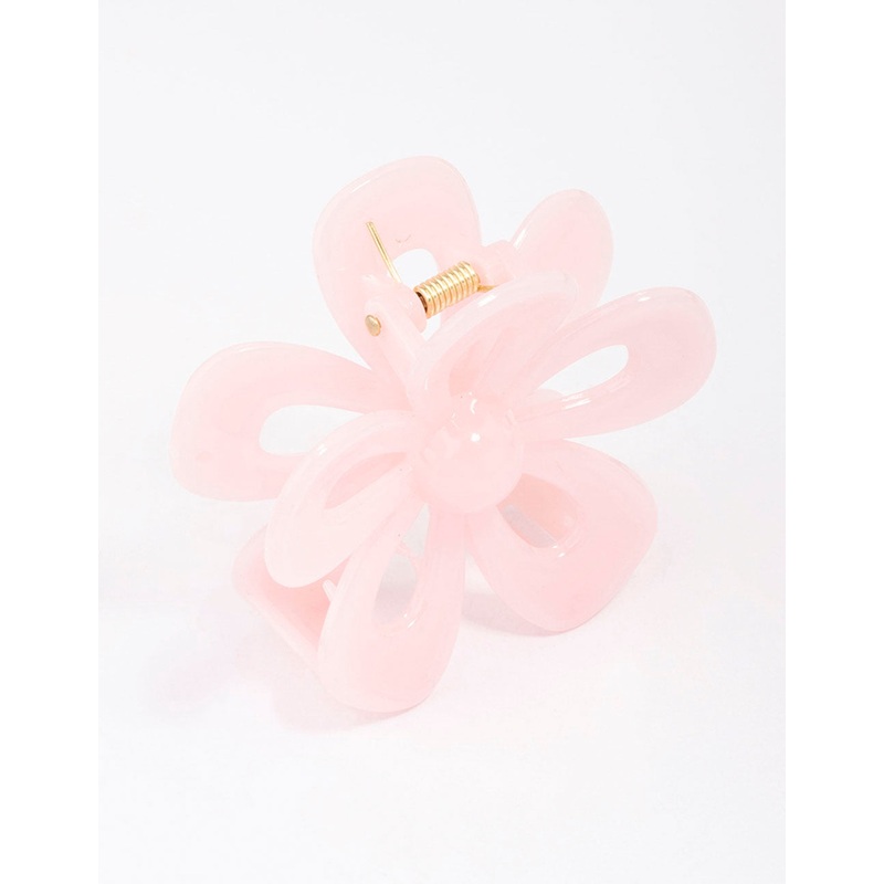 Pink Flower Hair Claw Clip