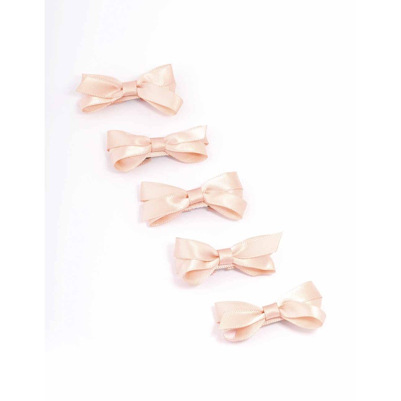 Pink Mini Hair Bows 5-Pack