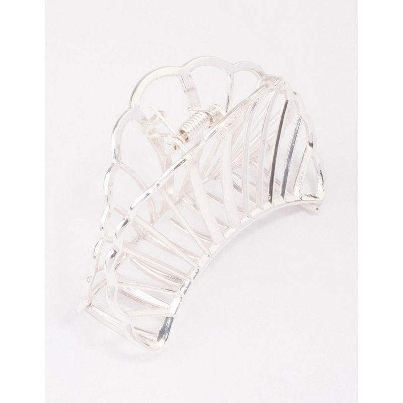 Silver Shell Cut-Out Hair Claw Clip