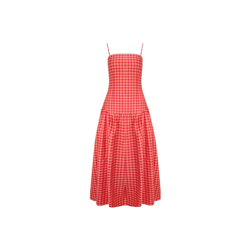 TRULLI MAXI DRESS RED TARTAN|4|6|8|10|12|14|16|18|20