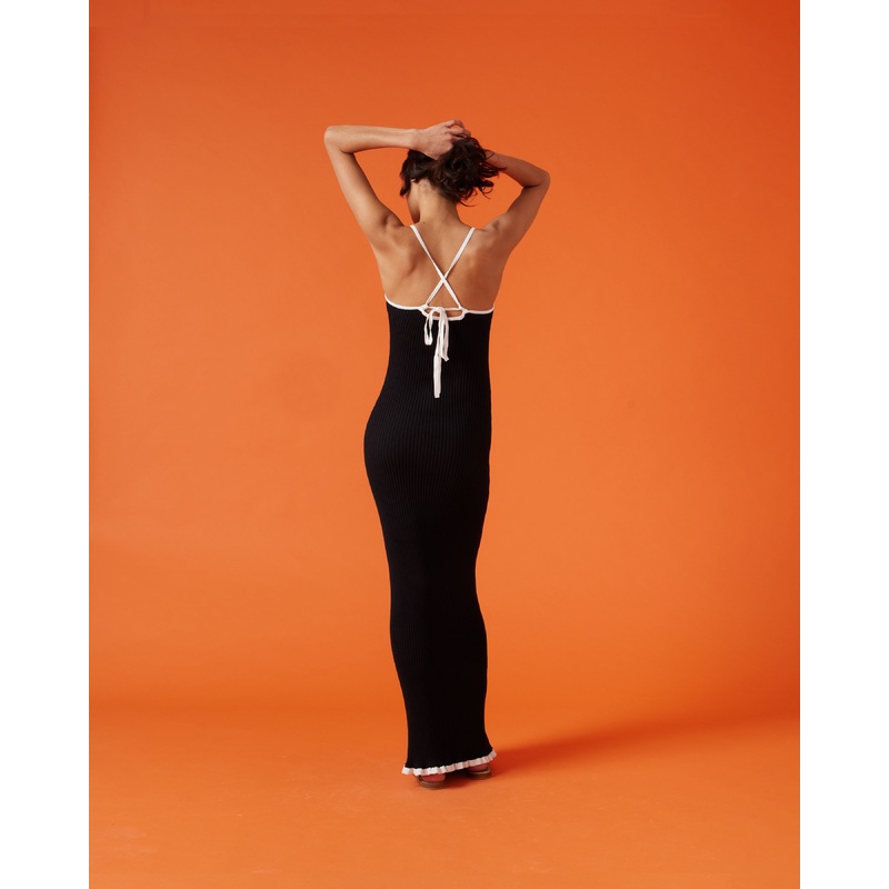 RINA DRESS BLACK WHITE|4|6|8|10|12|14|16|18