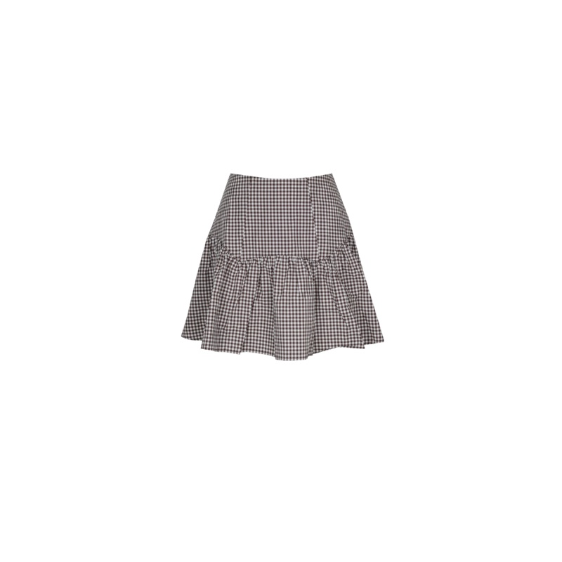 TRULLI MINI SKIRT BROWN GINGHAM