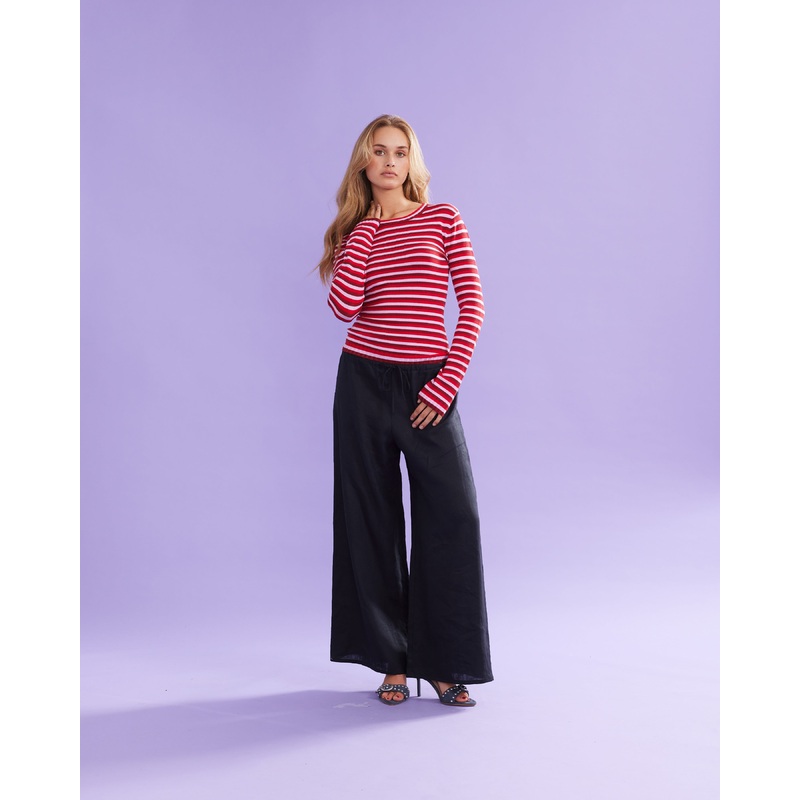 ANDIE SATIN PANT BLACK|4|6|8|10|12|14|16|18|20|22|24