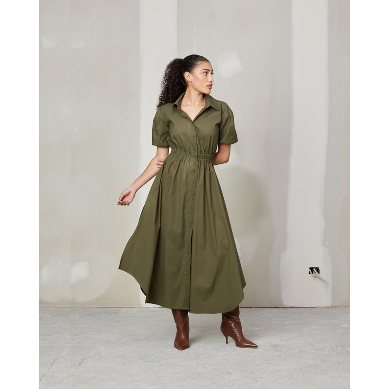 COMET SHIRT DRESS KHAKI|4|6|8|10|12|14|16|18|20