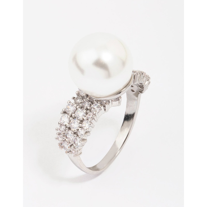 Silver Cubic Zirconia Trail Wrapped Ring