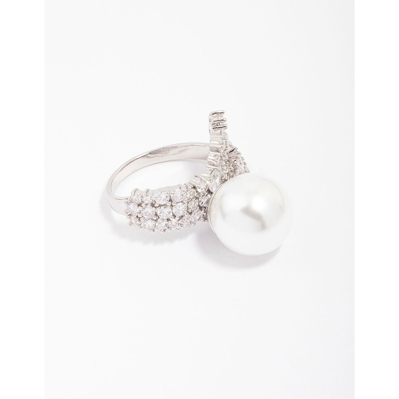 Silver Cubic Zirconia Trail Wrapped Ring