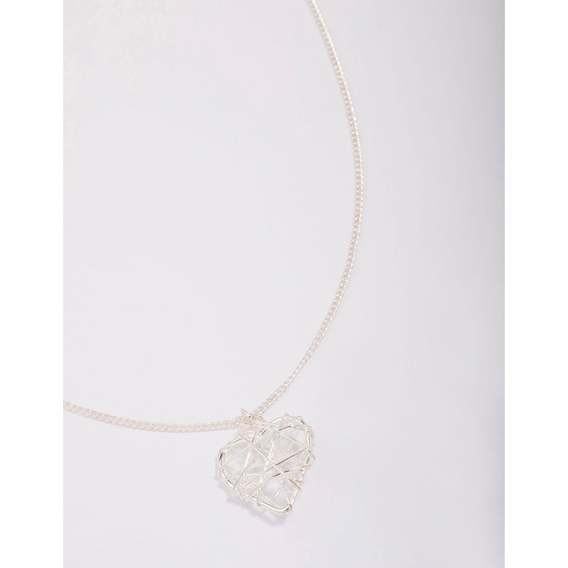 Silver Thick Chain Pendant Necklace