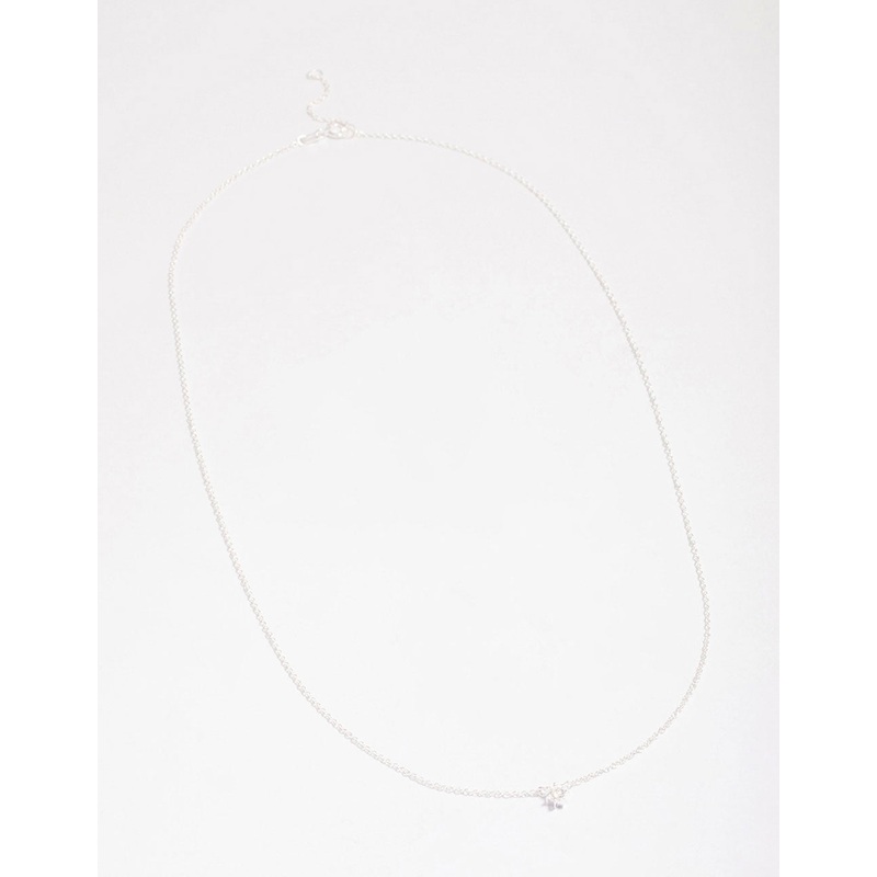 Sterling Silver Cubic Zirconia Dainty Pendant Necklace