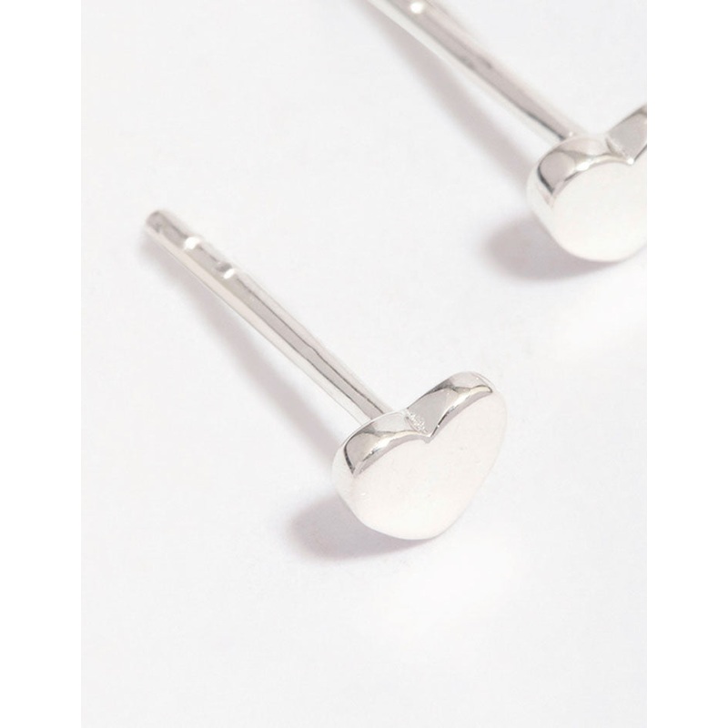 Sterling Silver Heart Stud Earrings