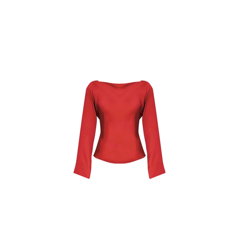 FIREBIRD SATIN COWL TOP CHILLI