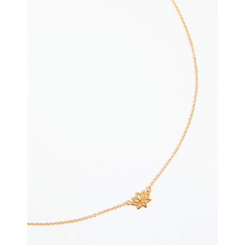 Gold Plated Sterling Silver Lotus Necklace