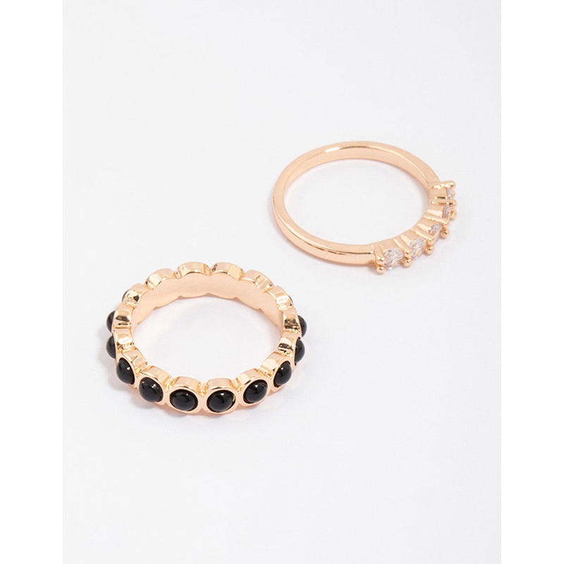 Gold Rounded Band Stacking Rings