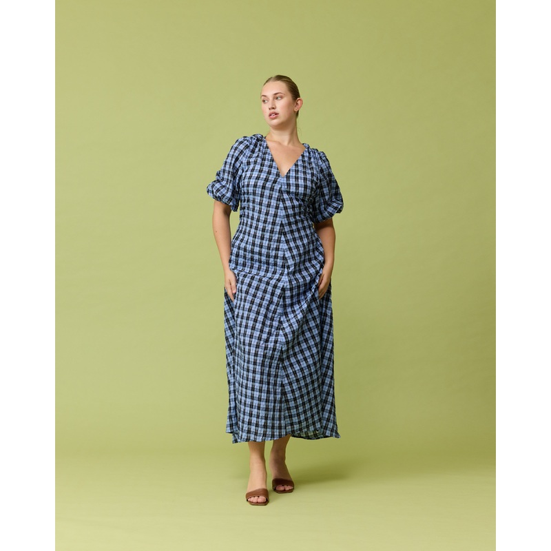 MOLLY DRESS BLUE TARTAN|4|6|8|10|12|14|16|18|20