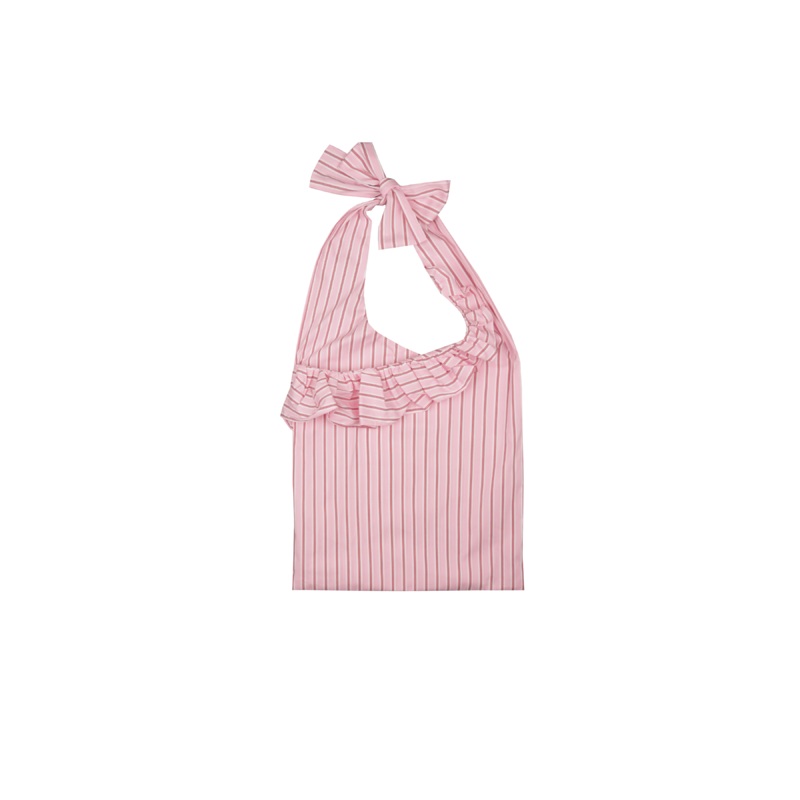 RUBY X EMMA JING MAXI RUFFLE BAG PINK STRIPE
