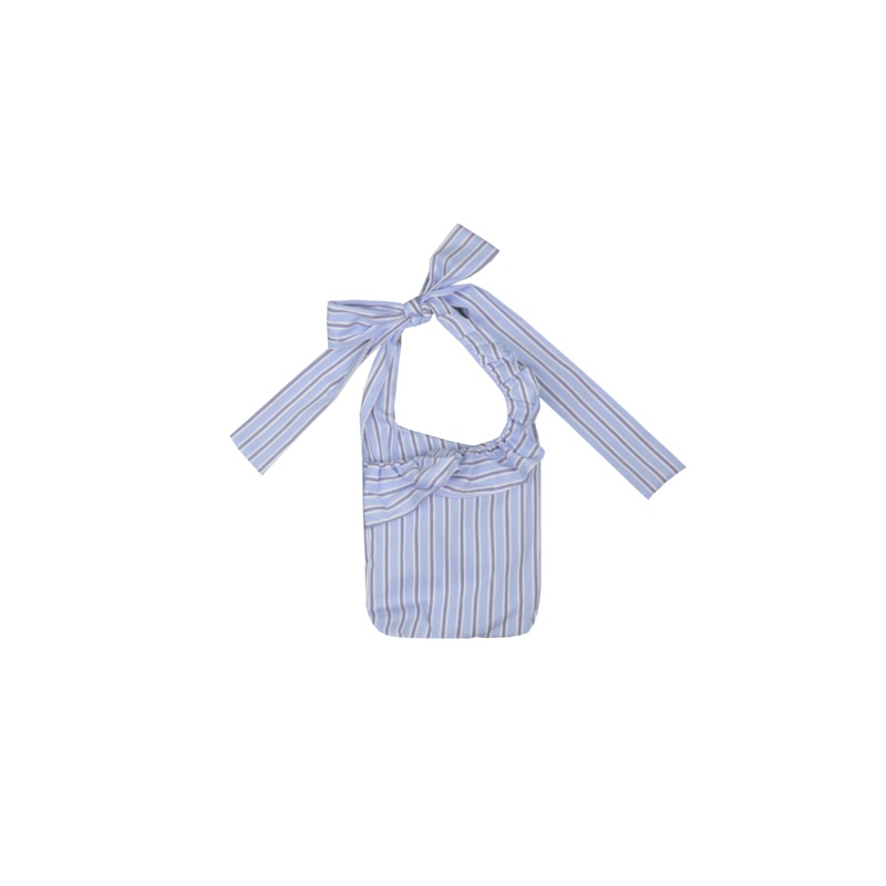 RUBY X EMMA JING MINI RUFFLE BAG BLUE STRIPE