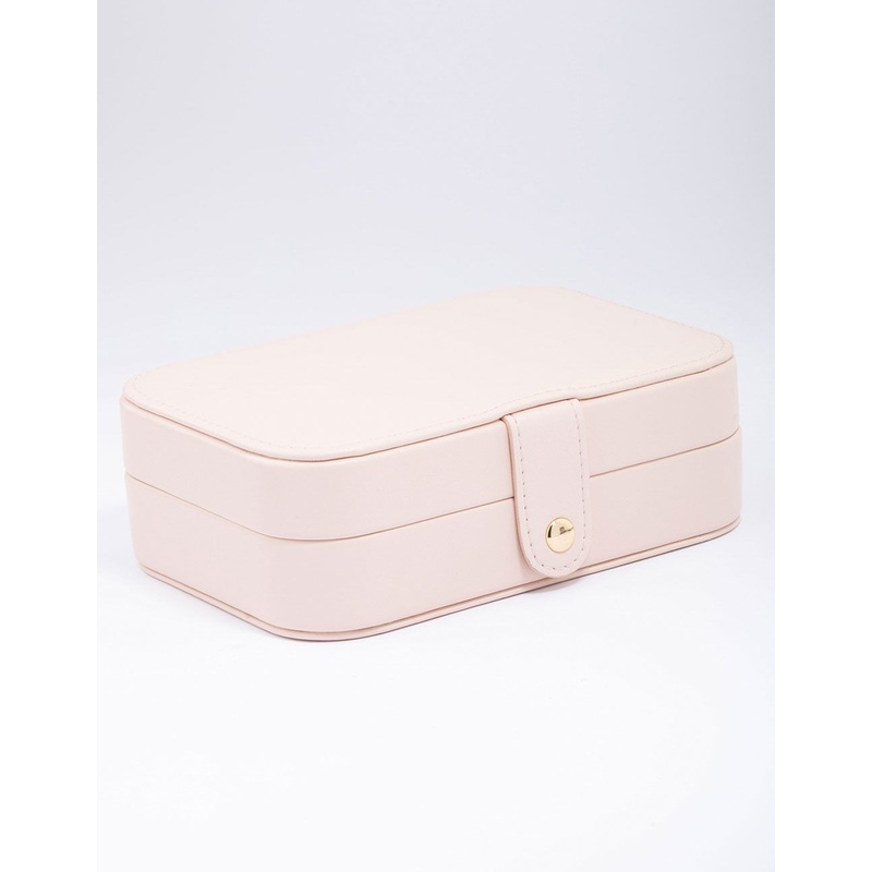 Blush Faux Leather Rectangular Jewellery Box
