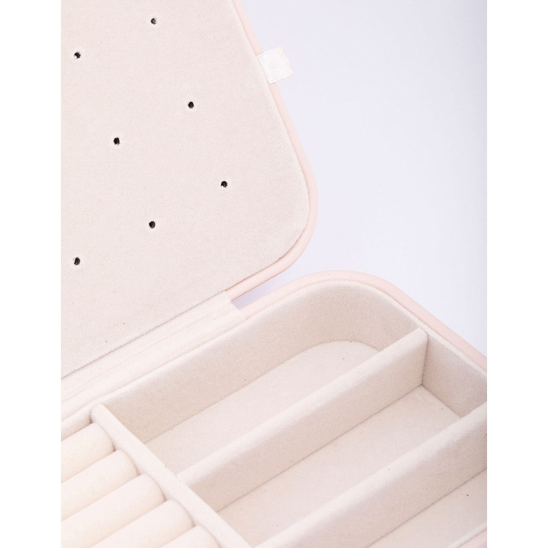 Blush Faux Leather Rectangular Jewellery Box