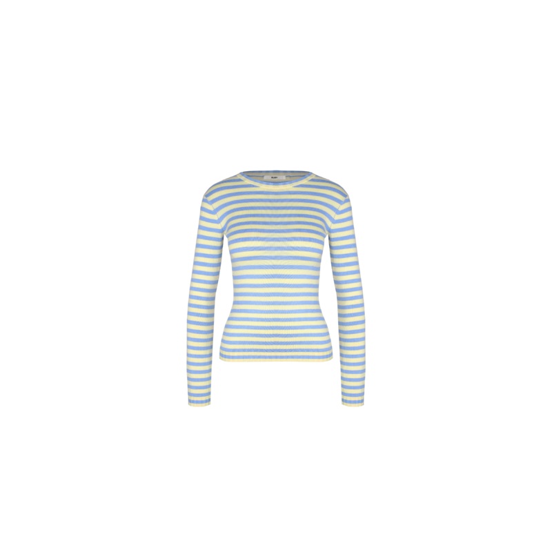 ESME LONG SLEEVE BLUE BUTTER STRIPE