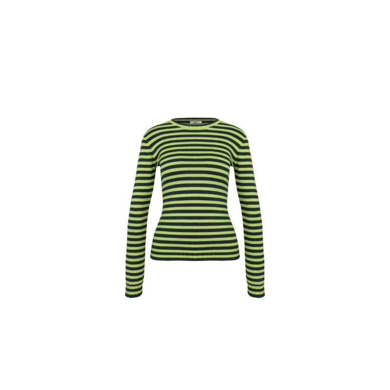 ESME LONG SLEEVE FOREST LIME STRIPE