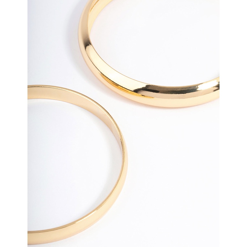 Gold Plated Classic Medium Smooth Bangle Pack