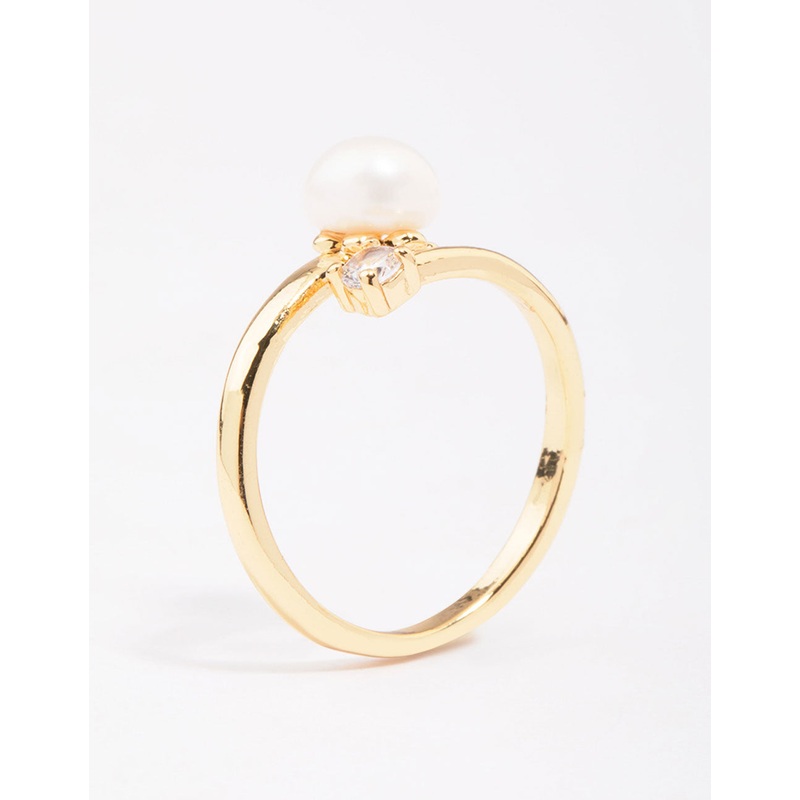 Gold Plated Dainty Cubic Zirconia Wrap Ring