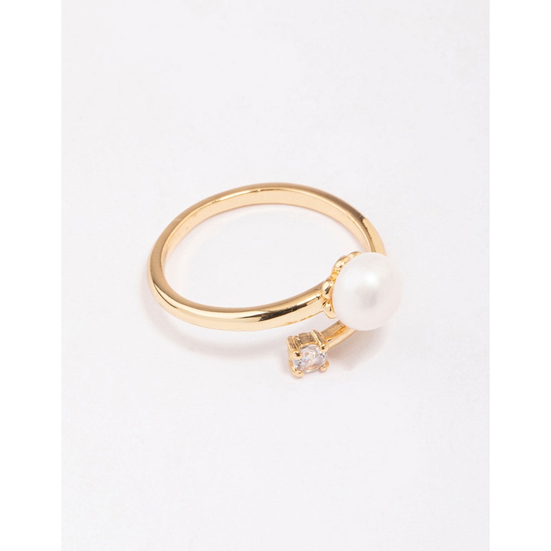Gold Plated Dainty Cubic Zirconia Wrap Ring