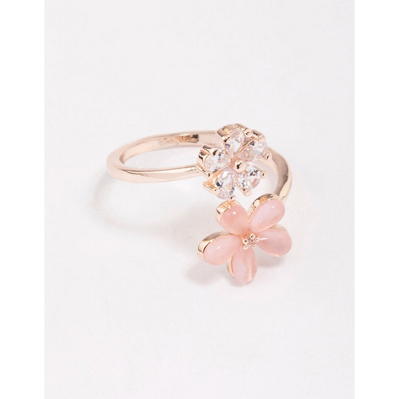 Rose Gold Double Daisy Wrap Ring