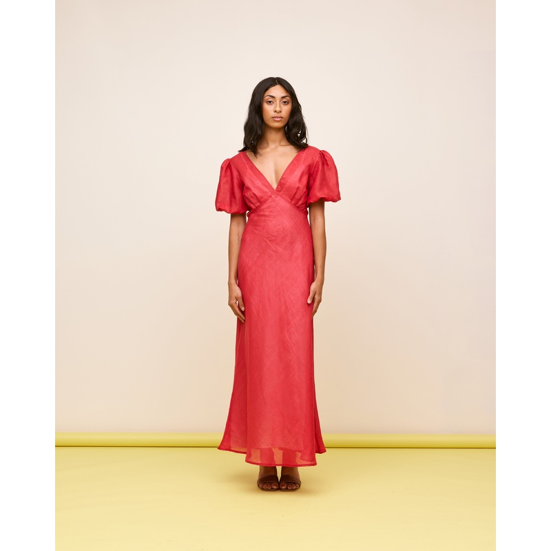 UMA RAMIE DRESS SANGRIA|6|8|10|12|14|16|18|20