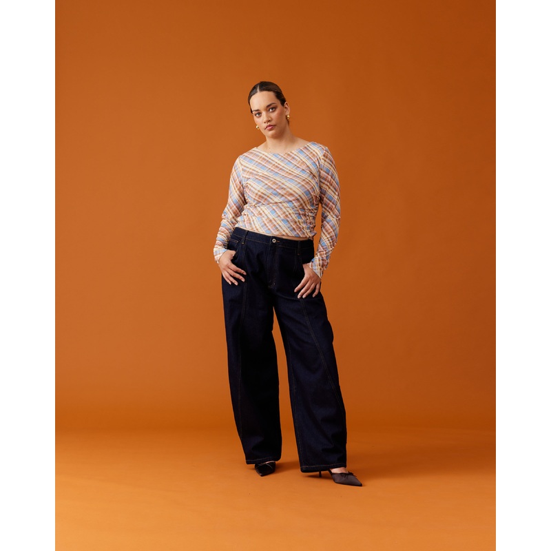 BOUNCE MESH LONG SLEEVE YELLOW TARTAN