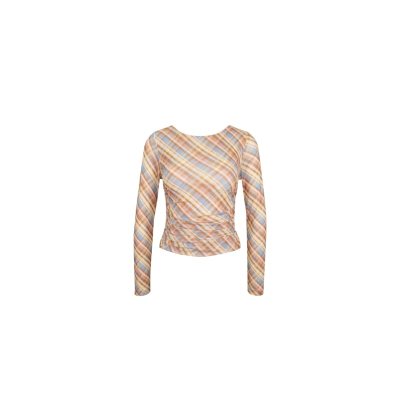 BOUNCE MESH LONG SLEEVE YELLOW TARTAN