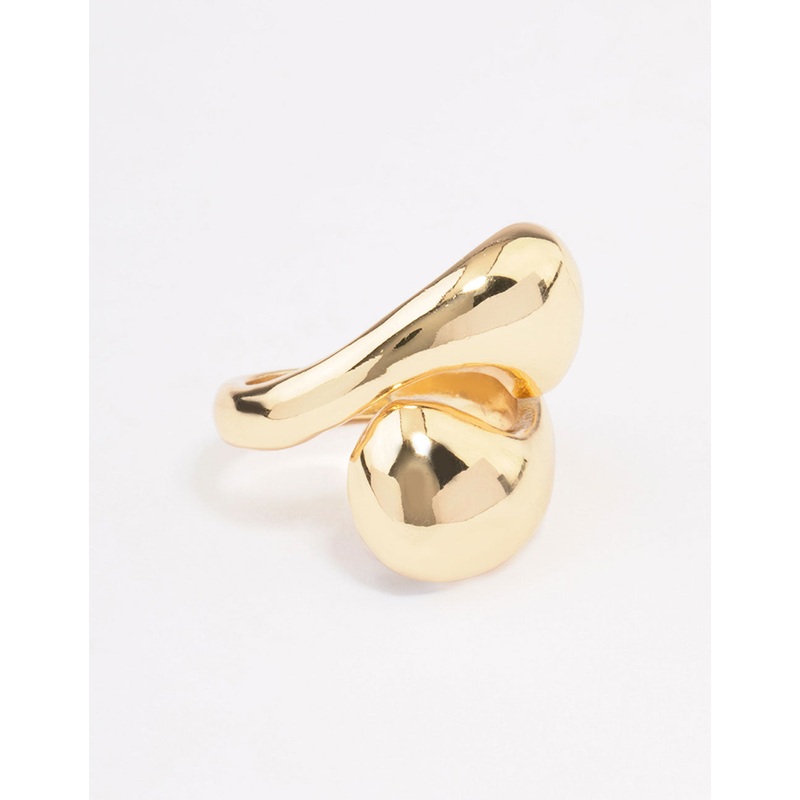 Gold Plated Stacked Swirl Cocktail Ring