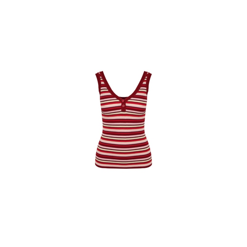 MILLA TANK BURGUNDY PINK STRIPE