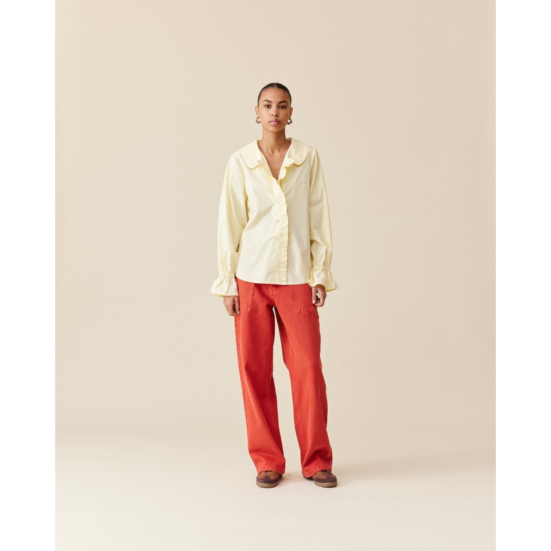 SANDLER RUFFLE SHIRT BUTTER|4|6|8|10|12|14|16|18|20