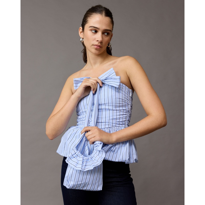 EDDIE BODICE BLUE SKY STRIPE|4|6|8|10|12|14|16|18|20