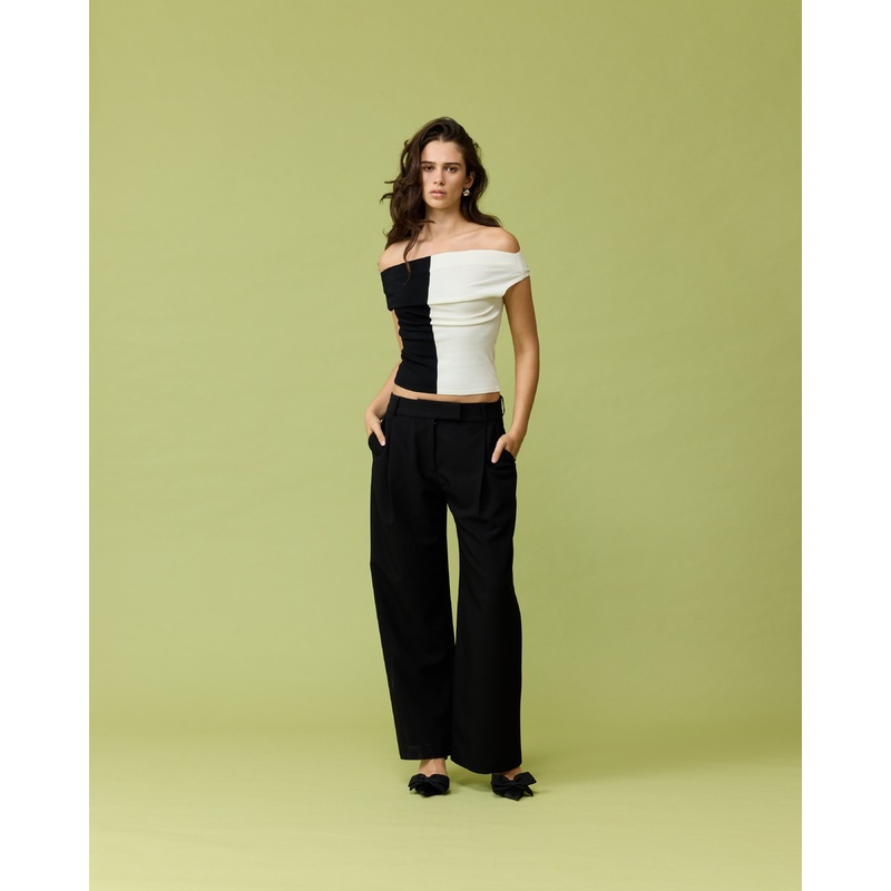 EMMA KNIT TOP BLACK WHITE|4|6|8|10|12|14|16|18|20