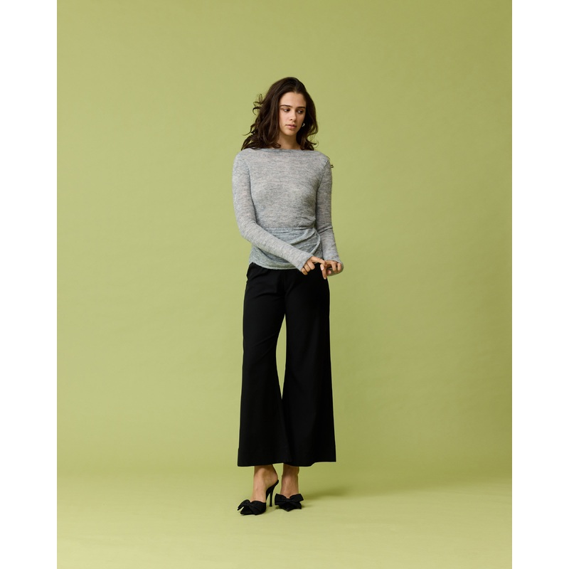 MELANIE WRAP CARDIGAN GREY MARLE