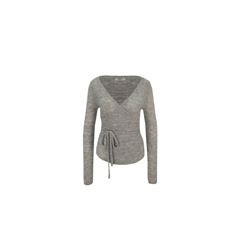 MELANIE WRAP CARDIGAN GREY MARLE