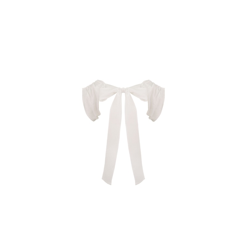 RUBY X EMMA JING PLEATED SLEEVES WHITE