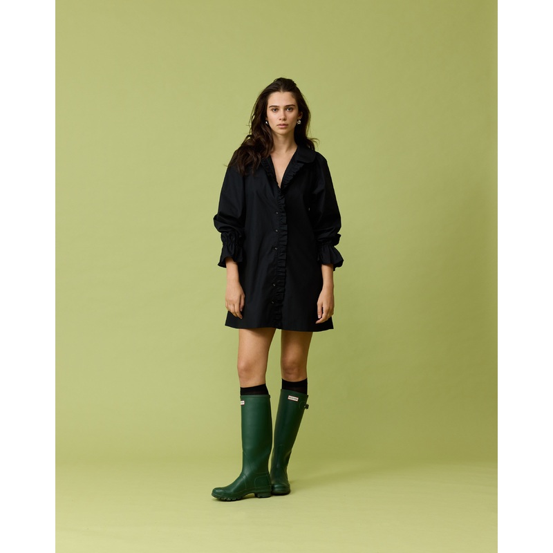 SANDLER LONG SLEEVE MINI DRESS BLACK