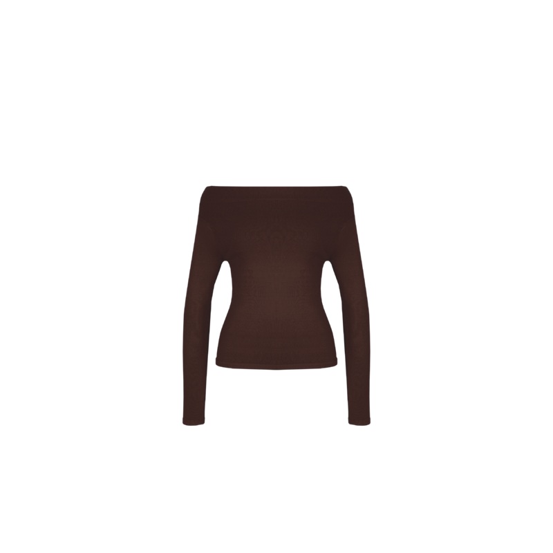 EMMA KNIT LONG SLEEVE  CHOCOLATE