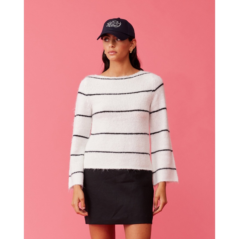 MILO SWEATER IVORY STRIPE|4|6|8|10|12|14|16|18|20