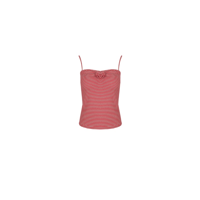 ROSETTE TANK CHERRY STRIPE|4|6|8|10|12|14|16|18|20