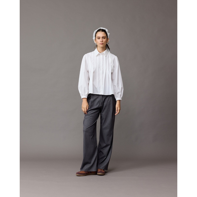 RUE TROUSER CHARCOAL PINSTRIPE