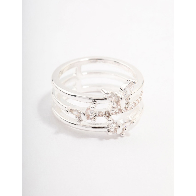 Silver Plated Butterfly Band Ring