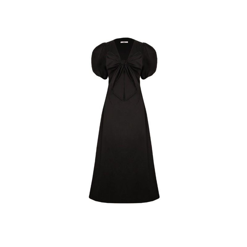 ALINA BOW DRESS BLACK|4|6|8|10|12|14|16|18|20