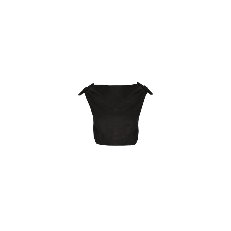 ALINA LINEN BOW TOP BLACK|4|6|8|10|12|14|16|18|20